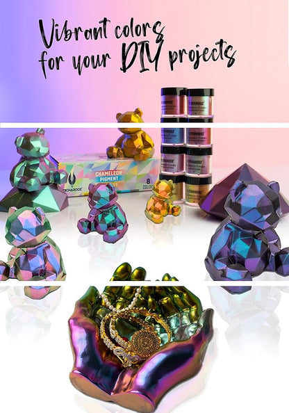 TECHAROOZ Chameleon Mica Powder - 40g Color Shift Mica Powder - Holographic - Image 6