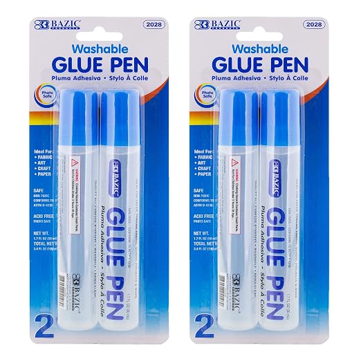 BAZIC Products Washable Glue Pen 1.7 Oz., Liquid Clear Glues Bond Adhesive by BAZICProducts