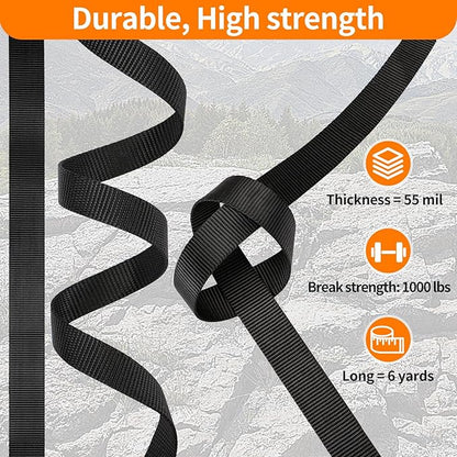 5/8" Buckle and Strap Set: 6 Yards of Thick Nylon Webbing, 6 Pack Quick Side - Image 4