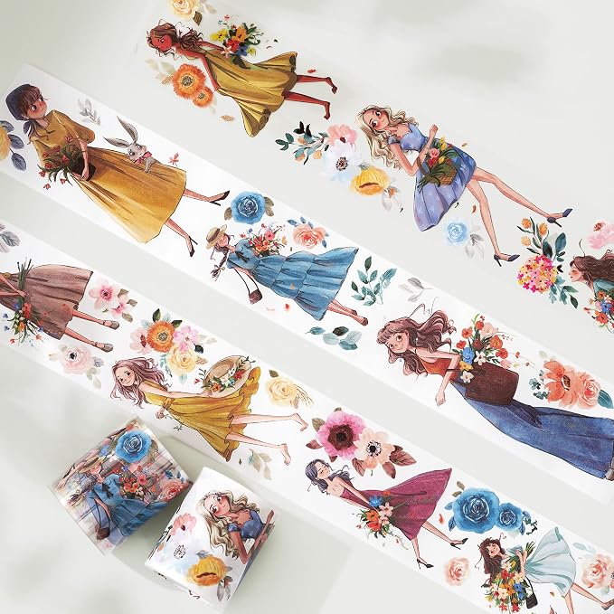WT Carefree Wide PET Tape, Single Roll, Original Character Designs, Transparent - Image 5