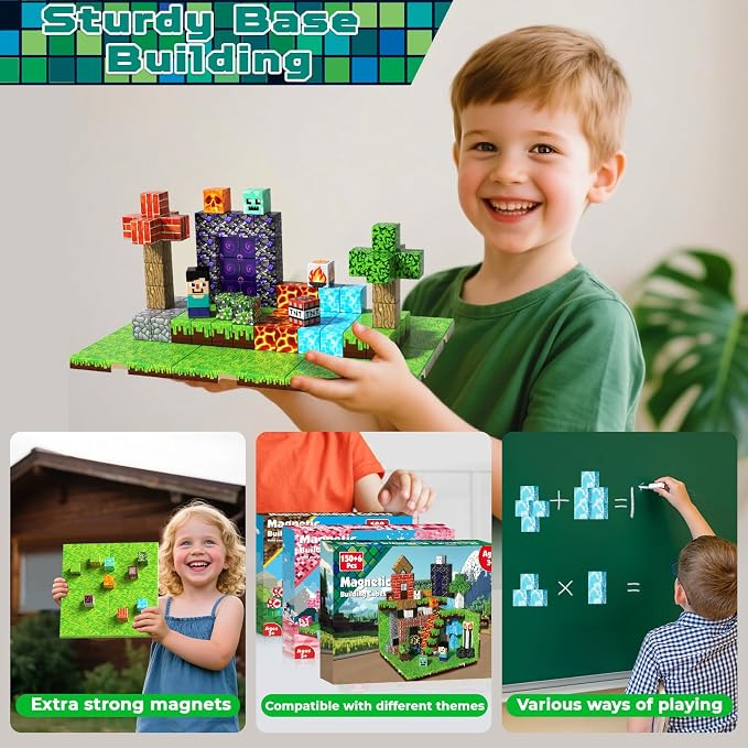 150PCS Magnetic Blocks with 6 Baseplate - Image 2
