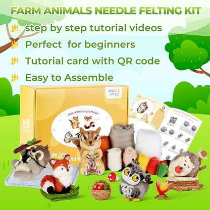 MOREJMTT Needle Felting Kit, Wool Felt Needle Felting Tools Foam Pad, Craft - Image 7