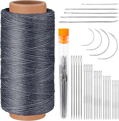 Tikjiua 492ft Upholstery Needle Threads, 164Yards Leather Waxed Thread by Tikjiua