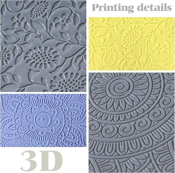 12 Pcs Polymer Clay Texture Sheets Mat Works - Image 6