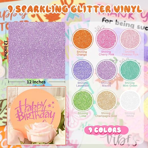 TECKWRAP Glitter Adhesive Vinyl, Permanent Craft Vinyl - Image 3