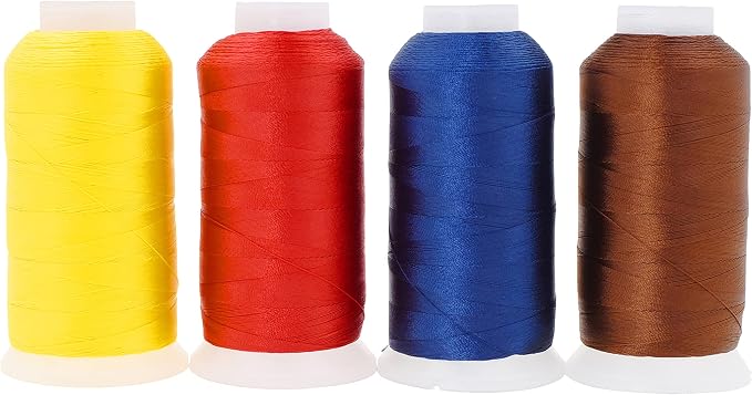 Mandala Crafts Brown Navy Blue Yellow Red Heavy Duty Thread by MandalaCrafts