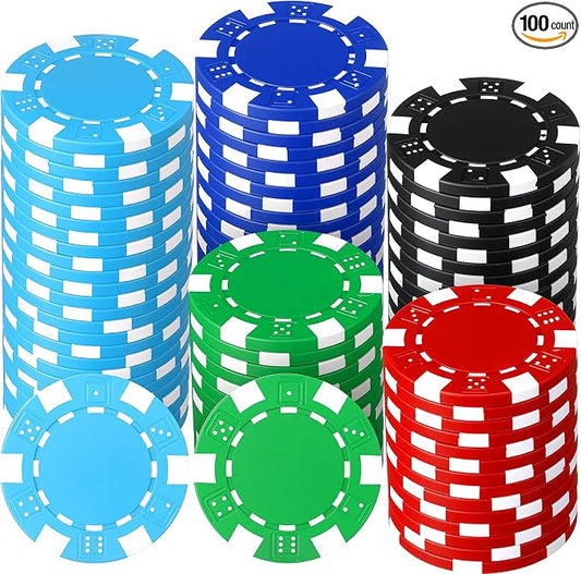 100 Pcs 11.5 Gram Poker Chips ABS Monte Carlo, 40 mm Bingo Chips Tokens Markers by Unknown