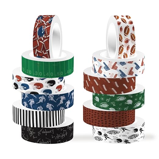 Adirasenotek 12 Rolls Sports Washi Tape, Rugby Football Washi Tape Set by AdirasenotekOfficialFlagship