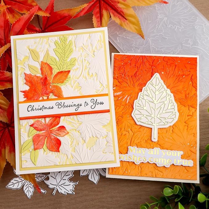 BAOFALI 3D Autumn Theme Plastic Embossing Folders Maple Leaf - Image 9