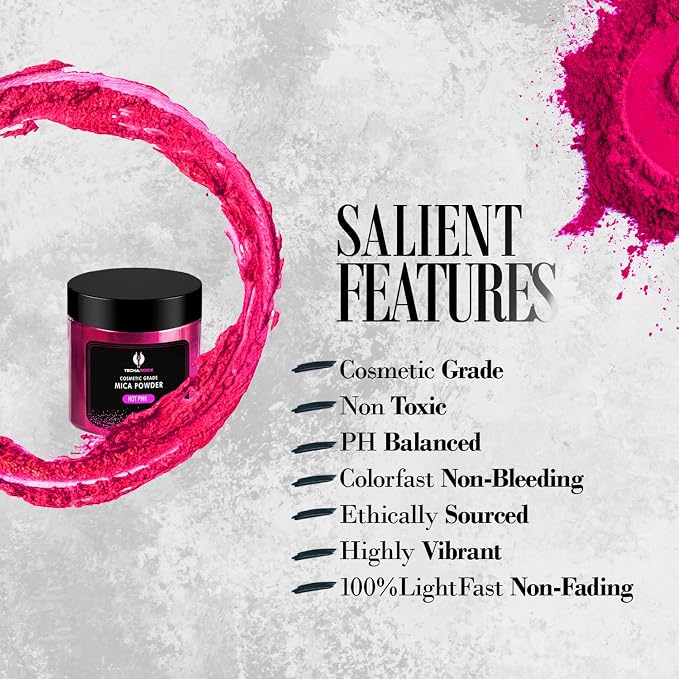 Hot Pink Mica Powder for Epoxy Resin 56g / 2oz. Jar - Image 4