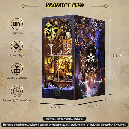 DIY Book Nook Kit Booknooks Bookshelf Insert Decor Miniature House Kits - Image 6
