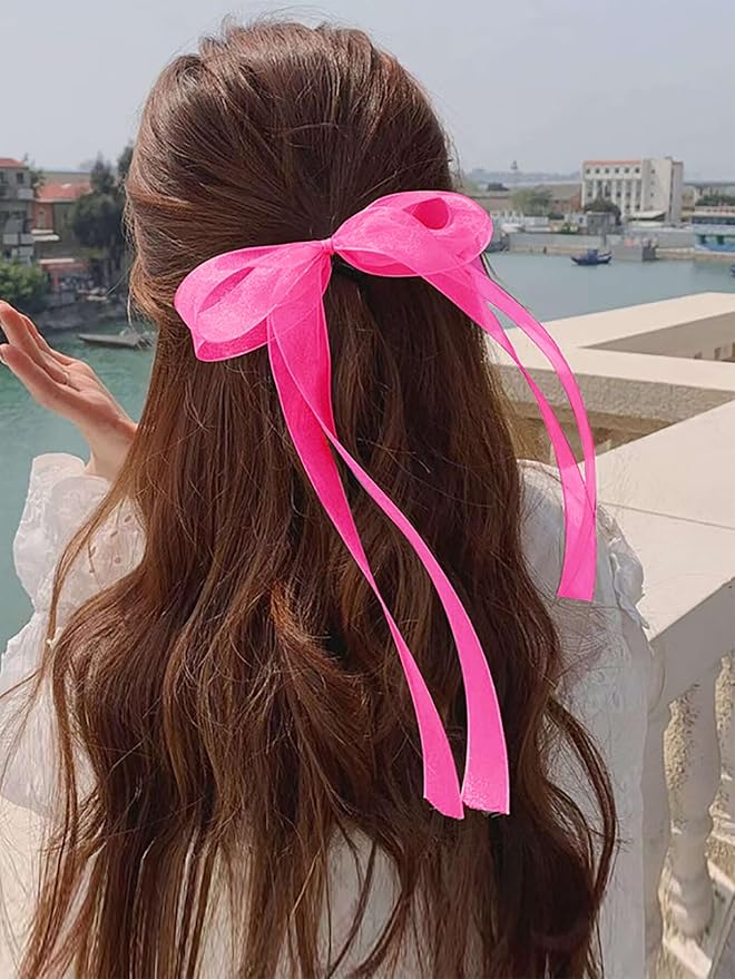 Pink Ribbon for Gift Wrapping, 1 inch 50Yard Sheer Organza Tulle Ribbon - Image 5