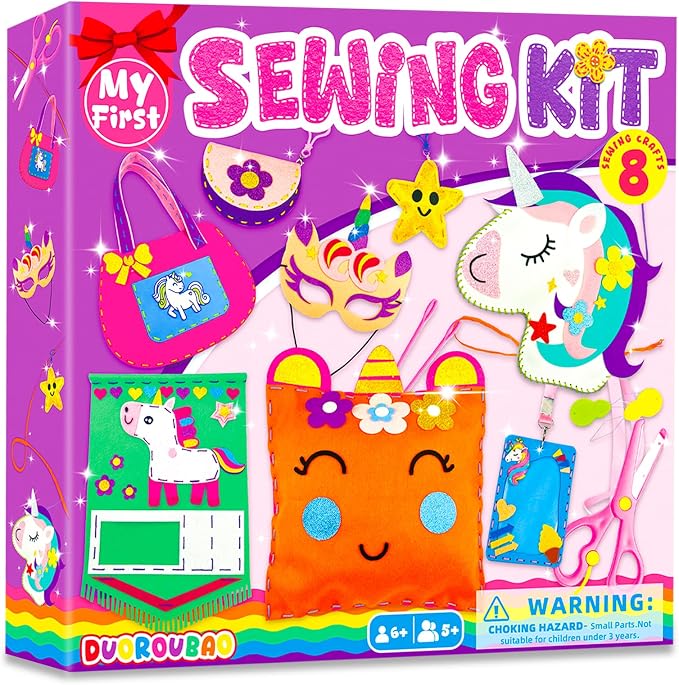 DUOROUBAO 8-in-1 Sewing Kit for Kids, Unicorn Kids Sewing Kits for Ages 5-10 by Unknown
