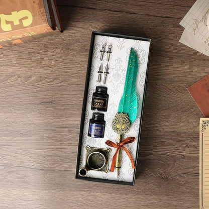 Feather Pen and Ink Set, quill pen ink set, Antique Calligraphy Pen - Image 4