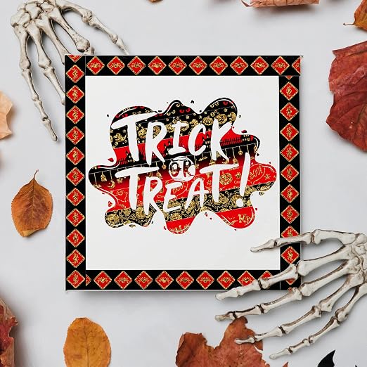 Whaline 12 Rolls Halloween Washi Tapes Red Black Foil Gold Decorative Tapes - Image 7