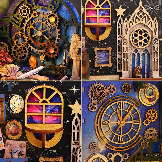 ISSEVE Book Nook Kit, 3D Wooden Puzzle DIY Miniature House Kit - Image 3