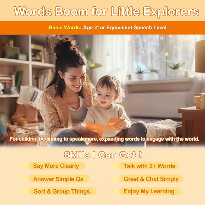 80 Nouns Flash Cards for Toddlers 2-3, Key Vocabulary Flashcards, Sturdy & - Image 5