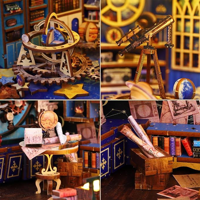 ISSEVE Book Nook Kit, 3D Wooden Puzzle DIY Miniature House Kit - Image 8