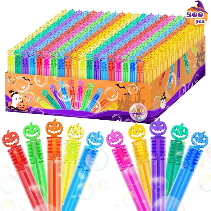 500 Piece Halloween Party Favor Bubbles, Halloween Bubble Wands Bulk by ZIRSENG