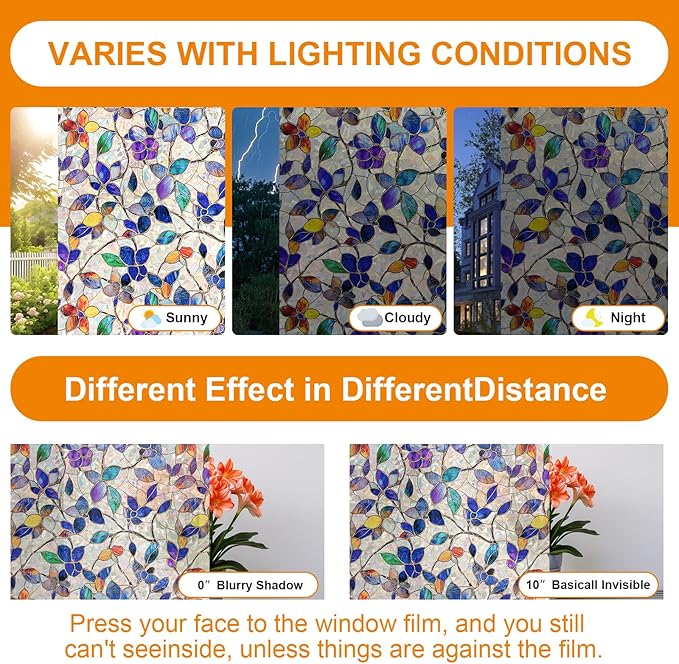 Window Privacy Film Stain Glass Window Film Rainbow Window Film Window clings - Image 4