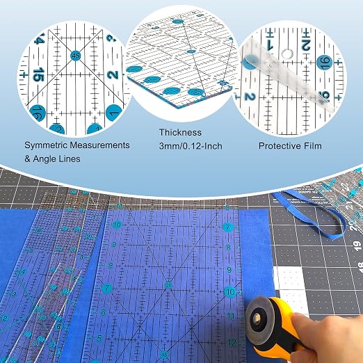 Quilting Ruler, 8 Piece Acrylic Quilting Templates, Sewing Ruler, Fabric - Image 6