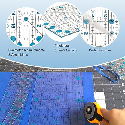 Quilting Ruler, 8 Piece Acrylic Quilting Templates, Sewing Ruler, Fabric - Image 6