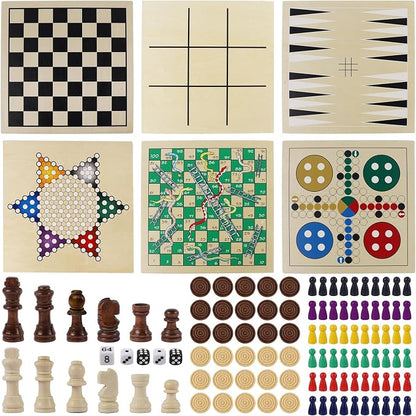Juegoal 7-in-1 Wooden Board Game Set - Image 8
