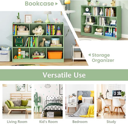 Giantex 8 Cube Bookcase, Freestanding 3-Tier Open Bookshelf, Modern Storage - Image 8