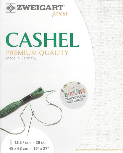 Precut Zweigart Cashel Mini Dots 28 Count White by Wizardi
