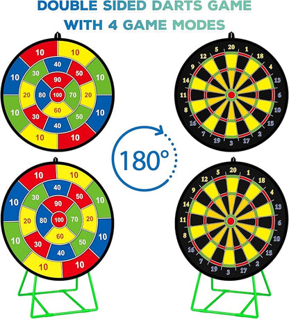 Large Dart Board for Kids, Kids Double-Sided Dart Board - Image 4