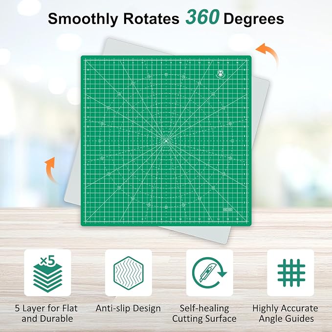 Headley Tools 17"x17" Rotating Cutting Mat, Self Healing Mat - Image 4