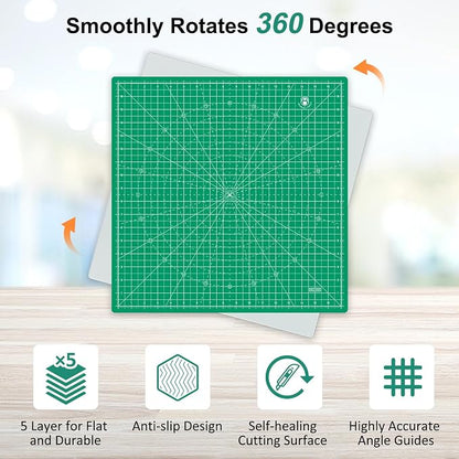Headley Tools 17"x17" Rotating Cutting Mat, Self Healing Mat - Image 4