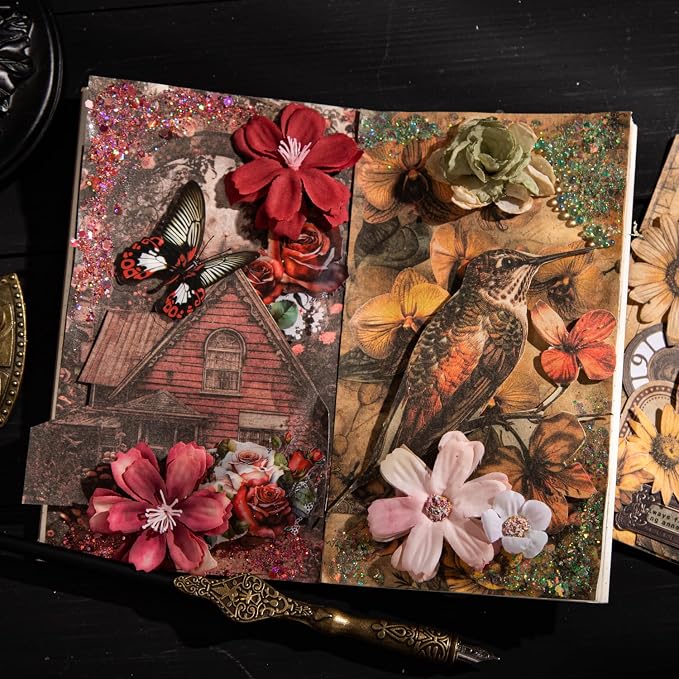 Retro Scrapbook Paper Set, Scrapbooking, DIY Projects, and Art Supplies - Image 5
