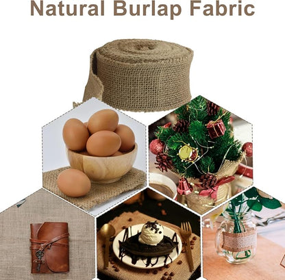 2" Wide Natural Burlap Fabric Roll - Image 7