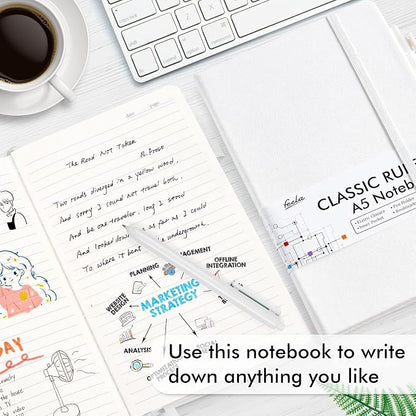 feela 5 Pack Notebooks Journals Bulk, Hardcover Notebook Classic Ruled Lined - Image 4