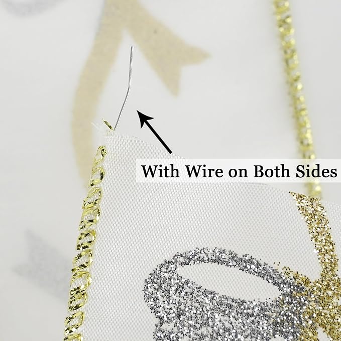MEEDEE Gold & Silver Christmas Ribbon - Image 3