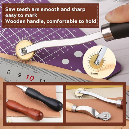 4PCS Tracing Wheel, Professional Stitch Marking Spacer, Wood and Stainless - Image 5