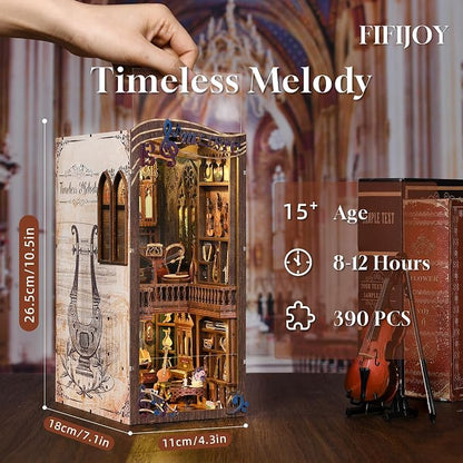 Book Nook Kit Music, DIY Miniature House Kit Book Nook, 3D Wooden Puzzle - Image 5