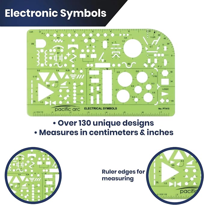 Pacific Arc Template: Electrical Symbols, 135 Openings 5.25" x 8.25" - Image 3