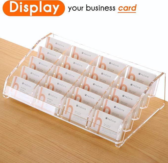 Business Card Holder for Desk, Acrylic Business Card Stand Display Holder - Image 2