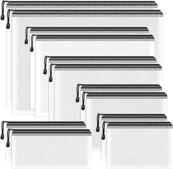 Umriox Zipper Bags, 6 Assorted Size, Project Bags by UMRIOX