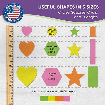 Basic Shapes 2: Hearts, Rectangles, 696 Pieces US Made Card Stock Punch Out - Image 3
