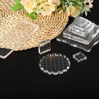 PATIKIL 2" x 2" Acrylic Stamp Block, 2 Pack Clear Stamping Block - Image 7