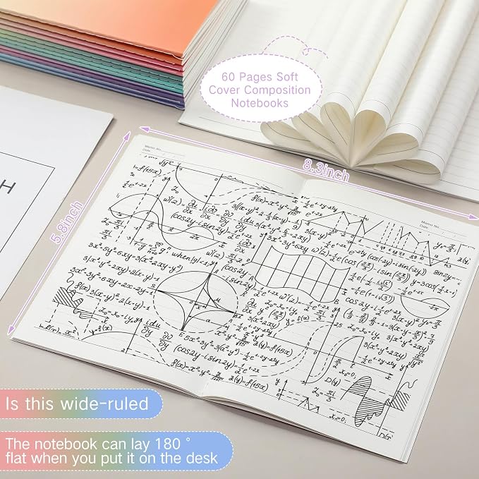 Handepo 100 Pack Composition Notebooks A5/A6 Ruled Lined Composition Kraft - Image 3