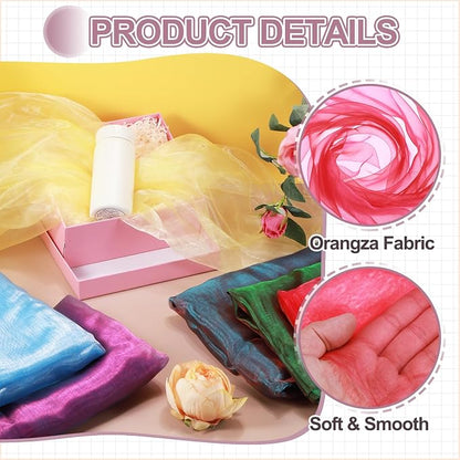 MECCANIXITY Iridescent Sheer Organza Fabric, 2 Yards x 59 Inches Solid - Image 3