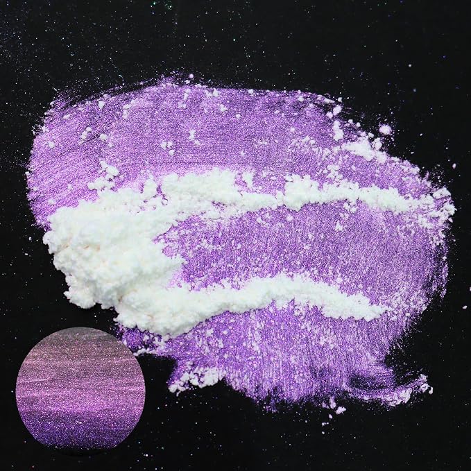 Matio Chameleon Mica Powder, 1.06oz/ 30g Cosmic Rainbow White Chrome Powder - Image 2