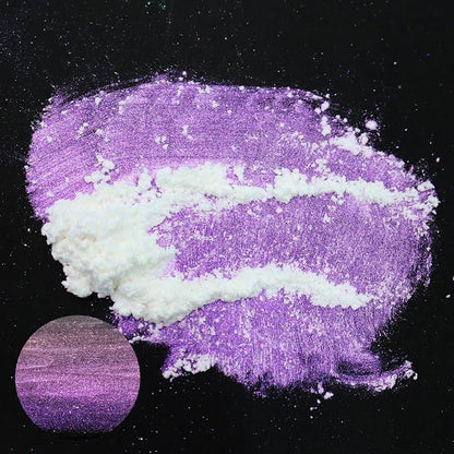 Matio Chameleon Mica Powder, 1.06oz/ 30g Cosmic Rainbow White Chrome Powder - Image 2