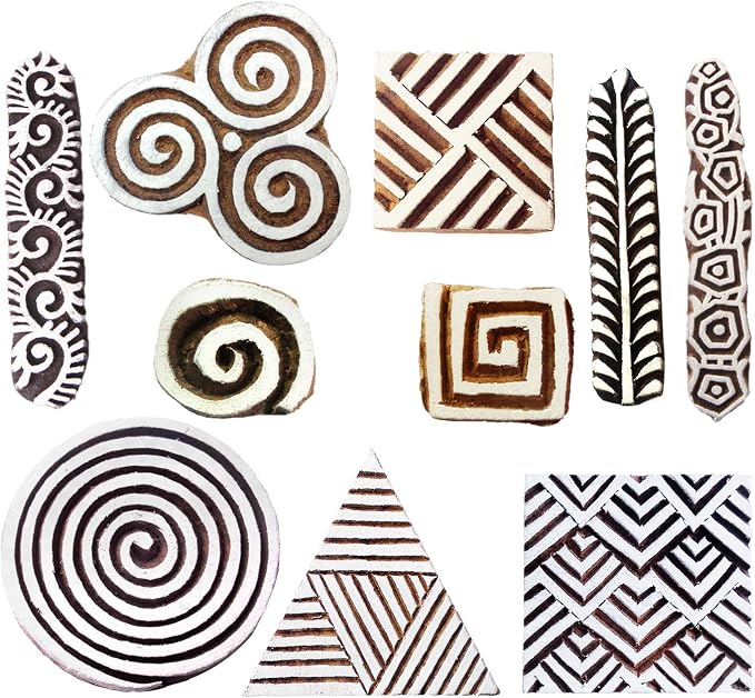 Royal Kraft Wooden Stamps for Block Printing on Saree Border, Tattoo MXtag0013 by RoyalKraft