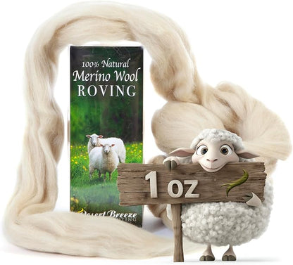 Desert Breeze Distributing 100% Natural Merino Wool Roving by DesertBreezeDistributing