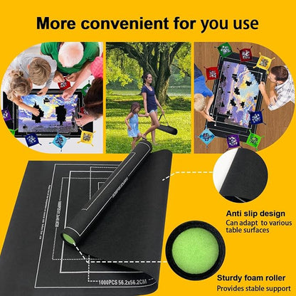 Napzy Puzzle Mat, Jigsaw Matt Rollup 8PCS Sorting Trays Up to 1500pcs Puzzles - Image 3